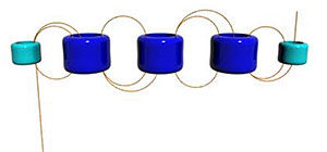 Step 2 - Starting a row of five ladder stitched beads